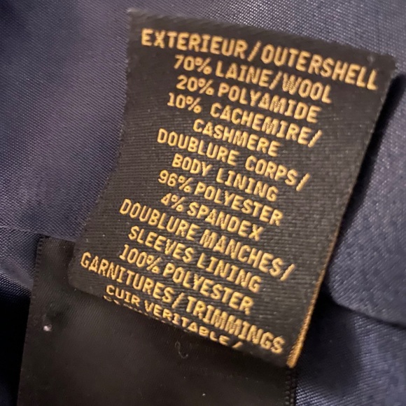 ❌Mackage Designer Navy Blue Belted Wool Coat - Picture 11 of 12